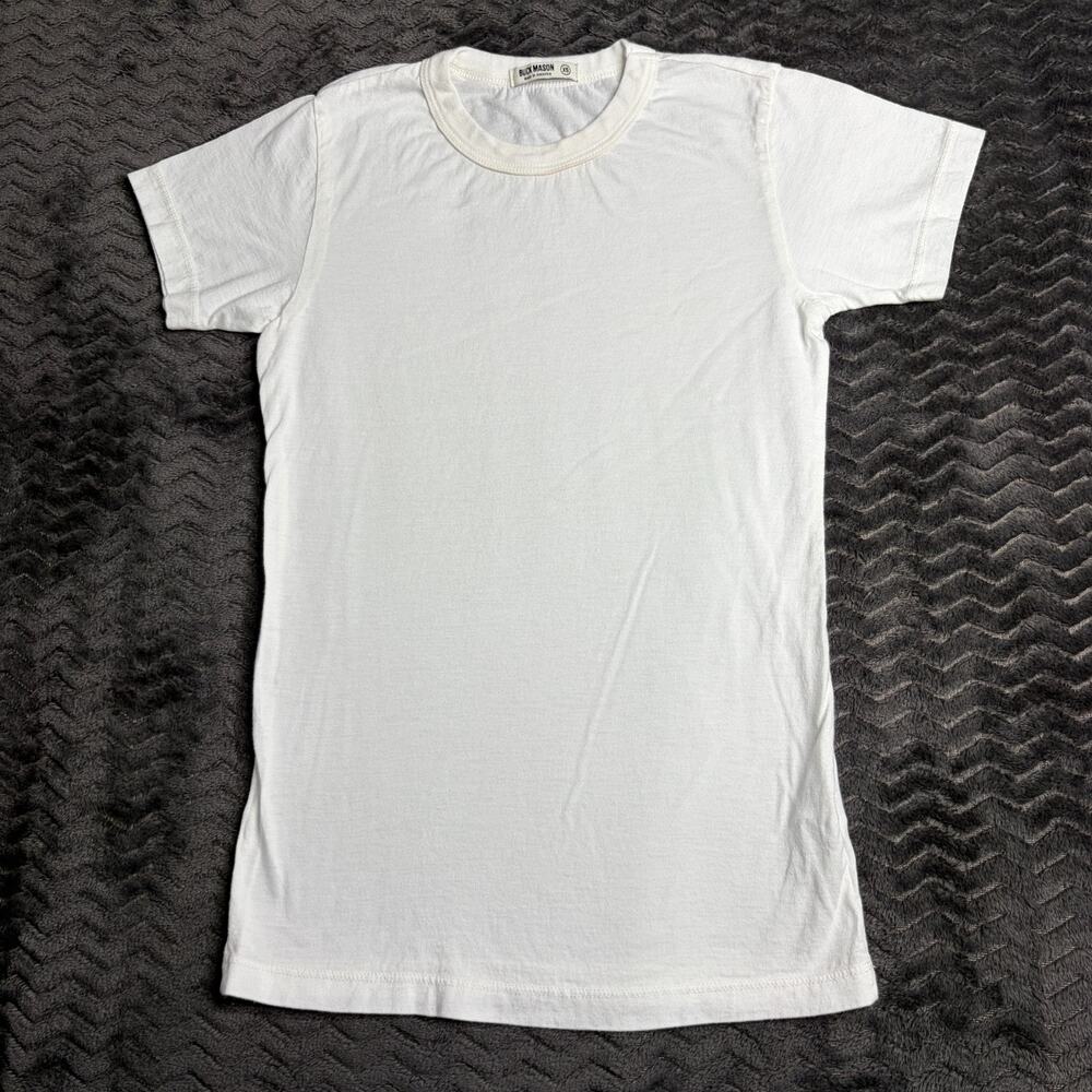 Buck Mason Pima Slim Crew Womens Size XS White Cotton